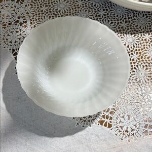 Vintage White milk glass anchor hocking fire king dinnerware  Bowl